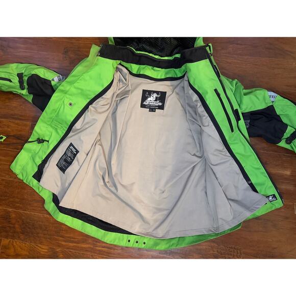 Speed and Strength Urge Overkill Men's Waterproof Motorcycle Jacket Green Sz XL - Picture 6 of 8